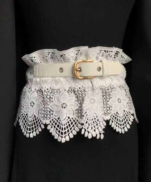 GEMEDA ベルト レースコルセットベルト レザーウエストベルト