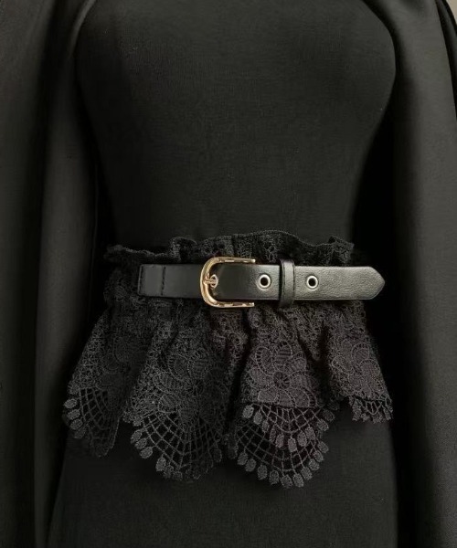 GEMEDA ベルト レースコルセットベルト レザーウエストベルト