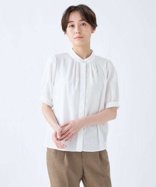 SUIT SELECT ブラウス シャツ 「吸水速乾・ストレッチ素材」ほんのり