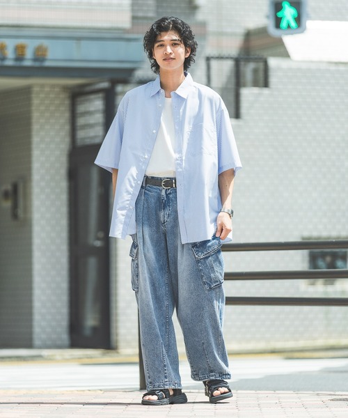 RAGEBLUE（レイジブルー） ジーンズ ライトデニムワイドカーゴパンツ