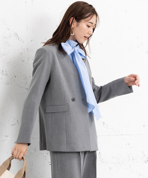 MAISONCOMFY セットアップ 「洗えて動けるスーツ」ダブルジャケット