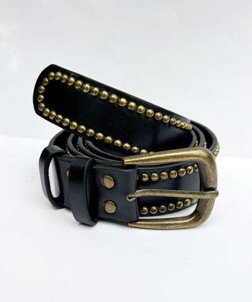 Port（ポート） ベルト ヴィンテージ ライク スタッズ レザー ベルト