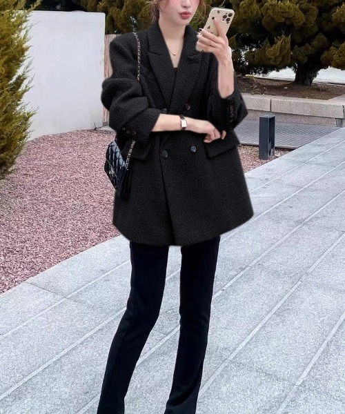 ジャケット テーラードジャケット 中綿 オーバーサイズ ダブル