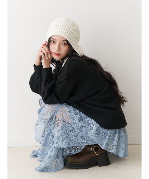 jouetie（ジュエティ） ニット帽 ニットキャップ クロシェライク