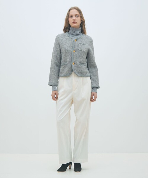 MACPHEE（マカフィー） カーディガン ウールツイーディー クルーネック