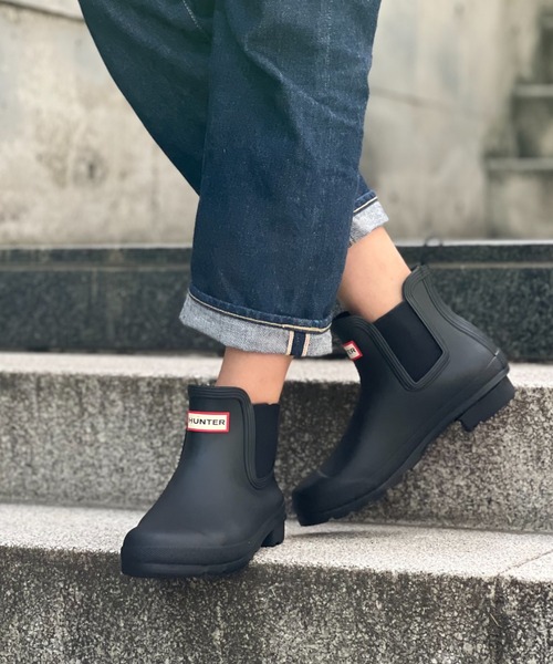 HUNTER（ハンター） ショートブーツ 4 ブラック レディース : ZOZOTOWN
