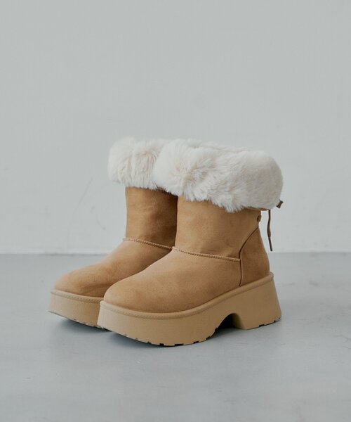 Chico（チコ） ブーツ バックレースアップムートンブーツ レディース