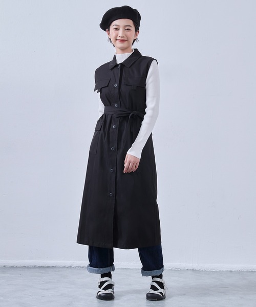 On One's Own ベスト ジレ ミリタリーロングベスト・ミリタリー風