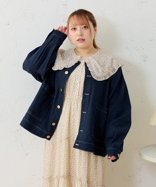 Louiosy（ルオシー） ワンピース 「大きいサイズ」フリル襟ティアード