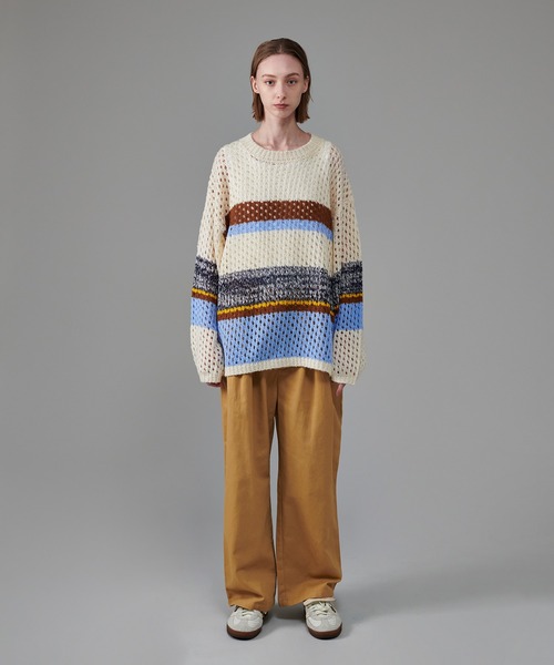 ONCILY（オンシェリー） セーター ニット MULTI BORDER MESH KNIT