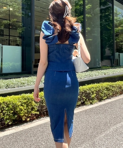 AMBIENT（アンビエント） デニムスカート デニムライクステッチタイト