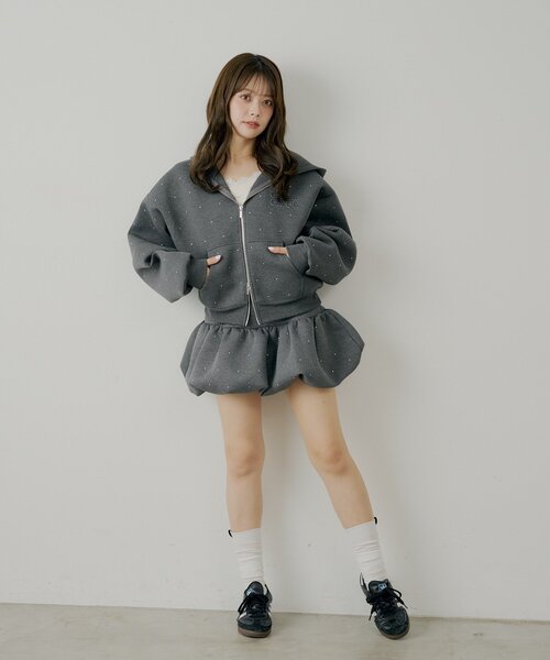 Chico（チコ） パーカー 「セットアップ対応」Wジップボリューム