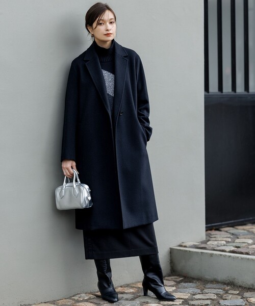 ICB（アイシービー） コート チェスターコート ウールカシミヤメルトン