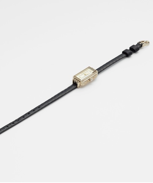 agete（アガット） 腕時計 スクエアフェイス革ベルトウォッチ