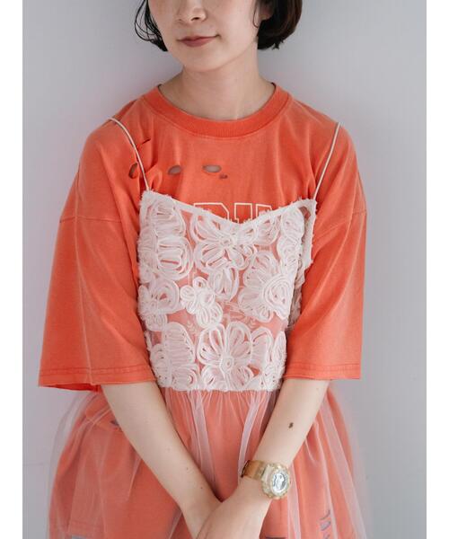 Salute 刺繍シフォンキャミソール M 専用です セールファッション