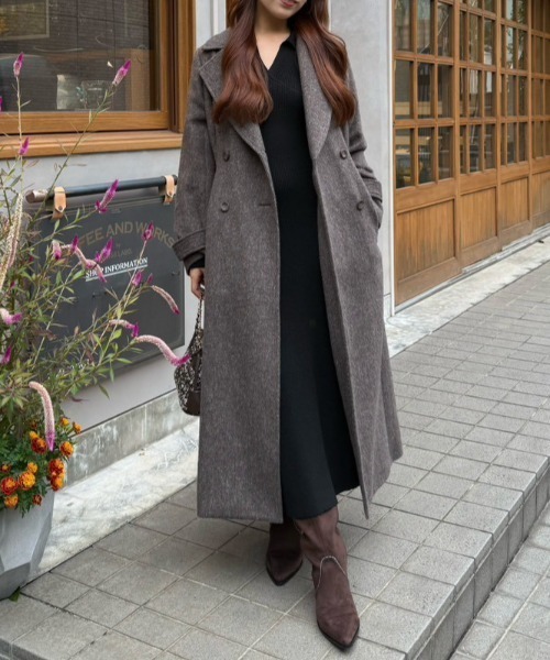 rienda（リエンダ） コート チェスターコート ダブルカラーシェイプド