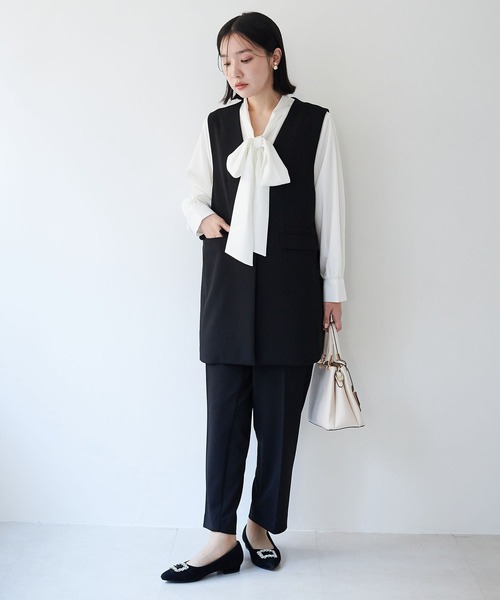 anyfee ベスト ジレ 「anyfee/大きいサイズ」ニットジョーゼット