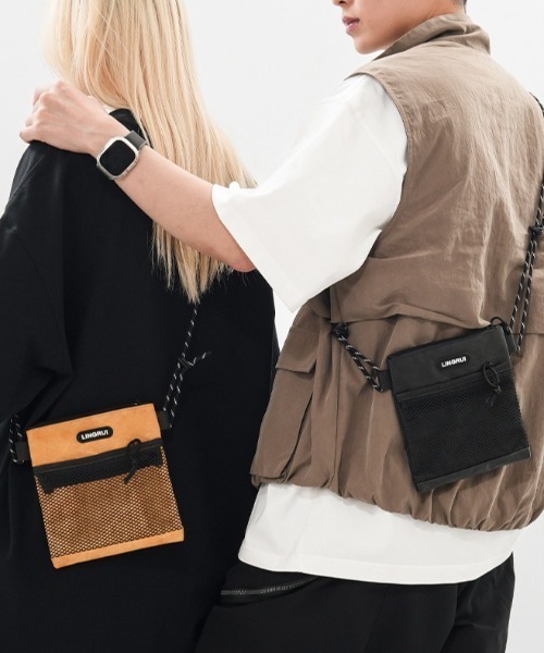 link lot ショルダーバッグ 「新色追加」メッシュポケットサコッシュ