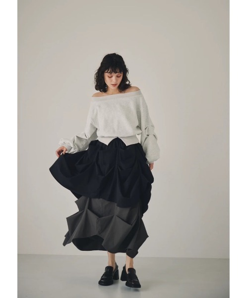 NOTRE emor（ノートルエモア） スカート elan drape skirt : ZOZOTOWN