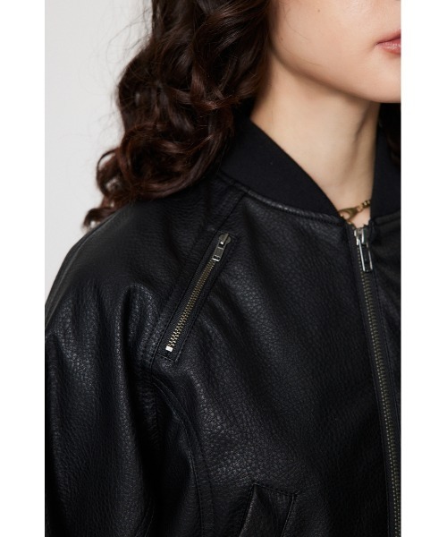 LAGUA GEM（ラグアジェム） ブルゾン アウター CROPPED FAUX LEATHER