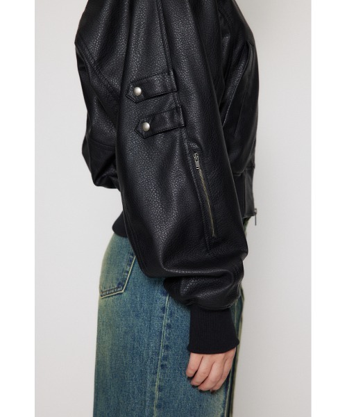 LAGUA GEM（ラグアジェム） ブルゾン アウター CROPPED FAUX LEATHER