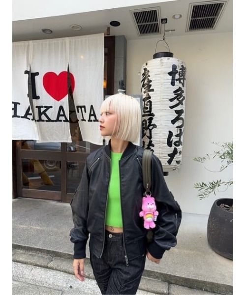 LAGUA GEM（ラグアジェム） ブルゾン アウター CROPPED FAUX LEATHER