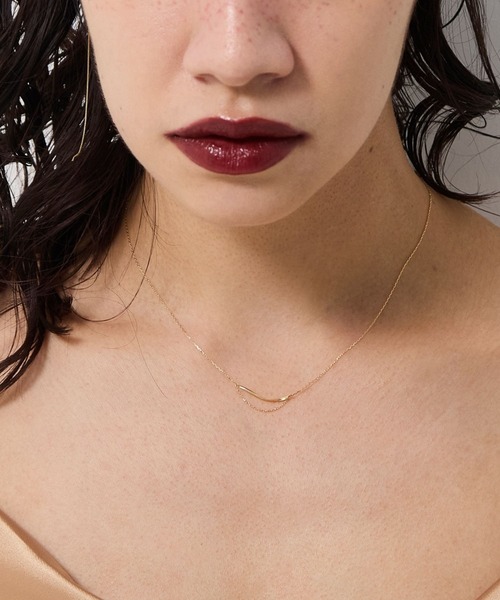 JUPITER ネックレス 「K18」ゴールドラインバーネックレス/金属