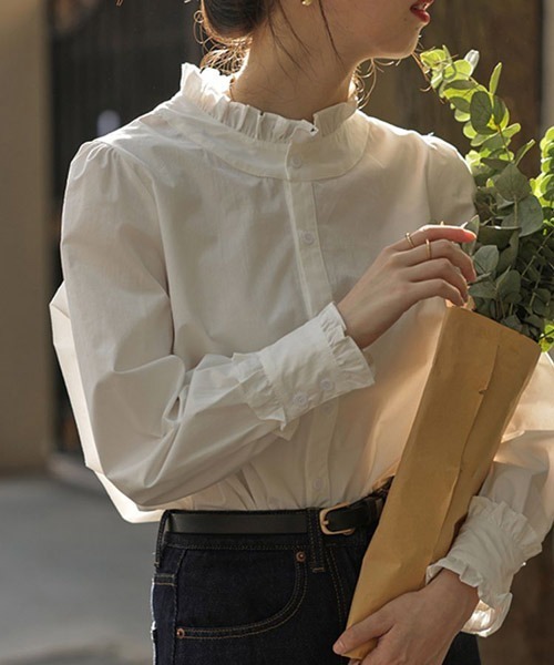 URGE：（アージコロン） ブラウス シャツ 「URGE：」フリル付き ノー