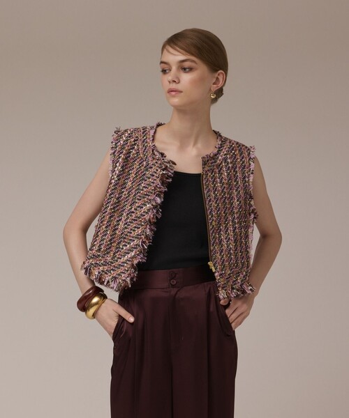 Diagram ベスト ジレ コンパクトツイードベスト レディース : ZOZOTOWN