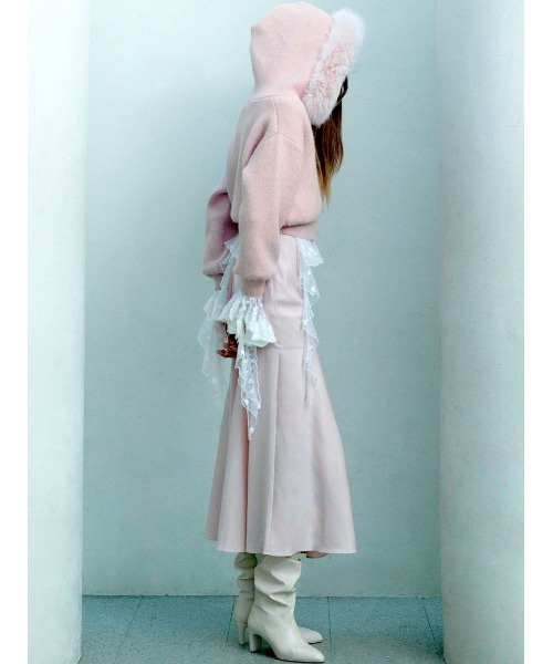 SNIDEL（スナイデル） パーカー Sustainableファー付きニットパーカー