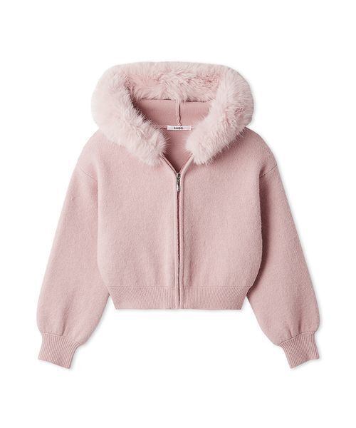 SNIDEL（スナイデル） パーカー Sustainableファー付きニットパーカー