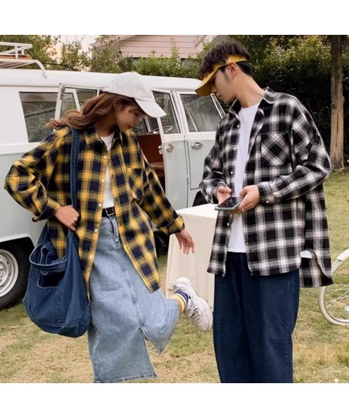 BENDER TOKYO シャツ 「BENDER TOKYO」ビッグシルエット 起毛 オンブレ