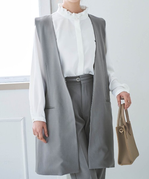 mil（ミル） ベスト ジレ 「150cm前後の小柄さんサイズ」Vネック