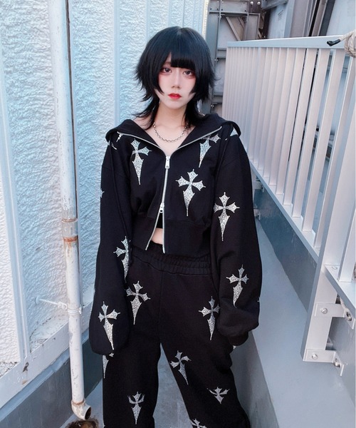 REFLEM（レフレム） パーカー 「REFLEM/レフレム」クロス総柄ライン