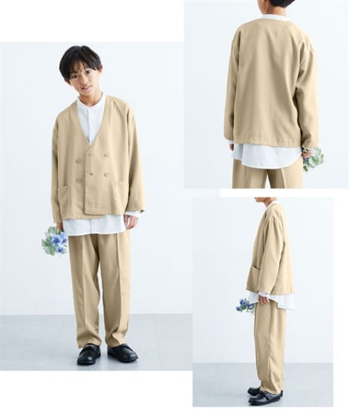 フォーマル 発表会 卒園式 入学式 ノーカラースーツ セットアップ (110