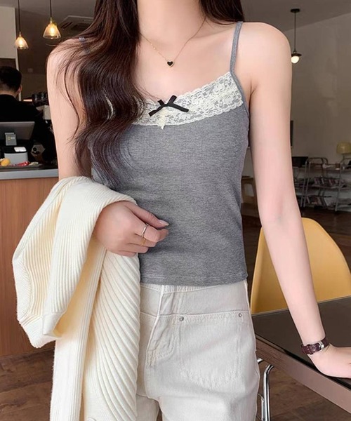 pumpkin port（パンプキンポート） キャミソール カップ付き リブ