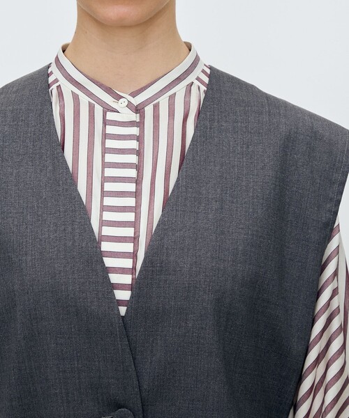 TOMORROWLAND collection ベスト ジレ ラメグレー Vネックジレ