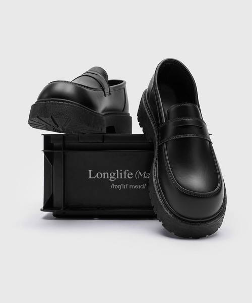 link lot ローファー 厚底ボリュームソールローファー トラックソール