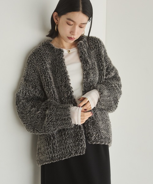 hunch（ハンチ） ノーカラーコート コート ノーカラー ファーコート