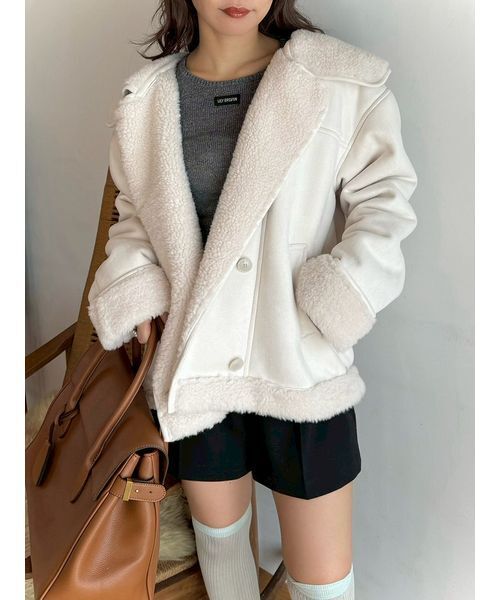 LILY BROWN（リリーブラウン） ブルゾン アウター ビックカラーボア