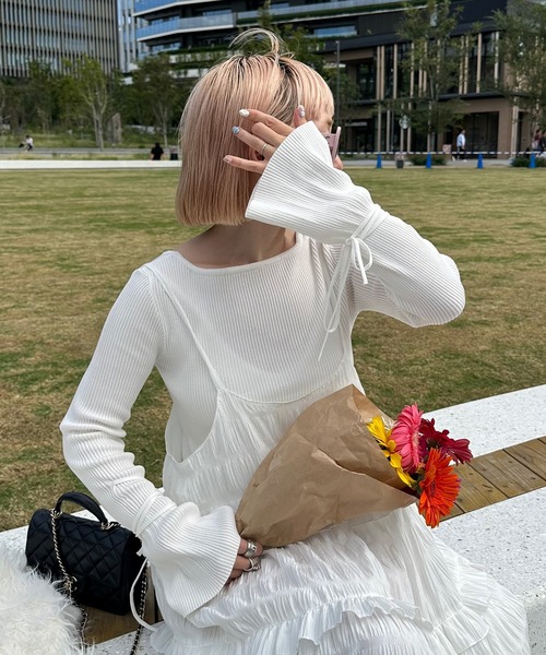 Alley Tokyo ニット セーター リブ袖リボンぐるぐる巻きTOPS