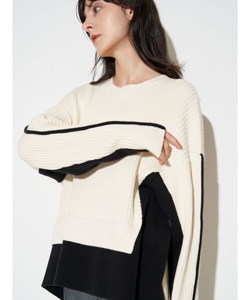 ELENDEEK（エレンディーク） ニット セーター バイカラールーズニット