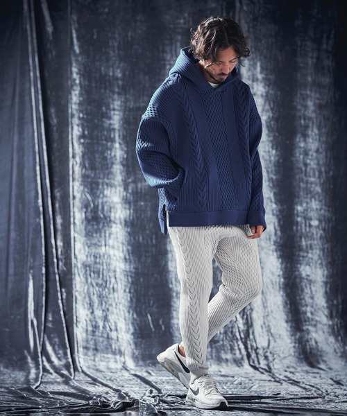 ANGENEHM（アンゲネーム） パンツ mp12732-Light yarn cable stitch