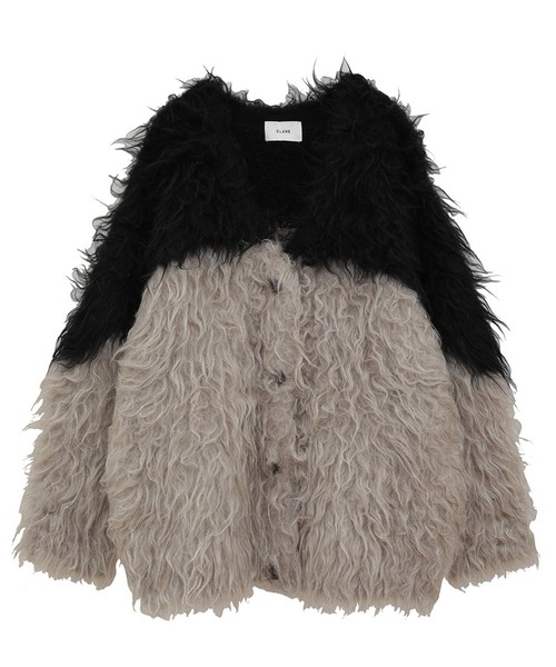 CLANE（クラネ） カーディガン 「CLANE/クラネ」BI COLOR SHAGGY KNIT