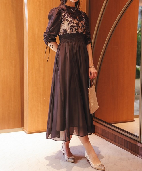 Dorry Doll（ドリードール） ドレス フラワーレース×オーガンジー