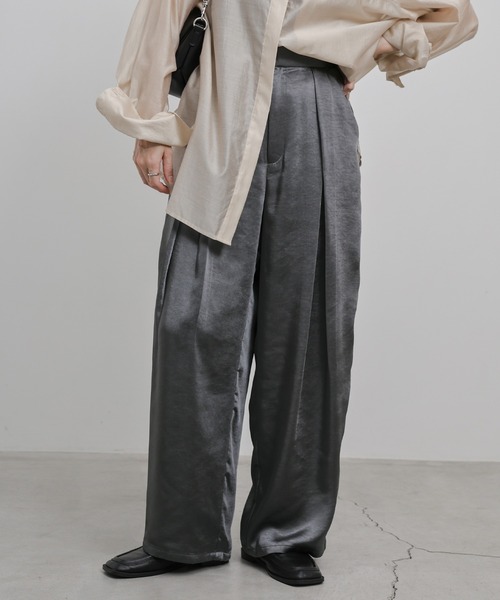 select MOCA（セレクトモカ） スラックス パンツ サテンディープタック