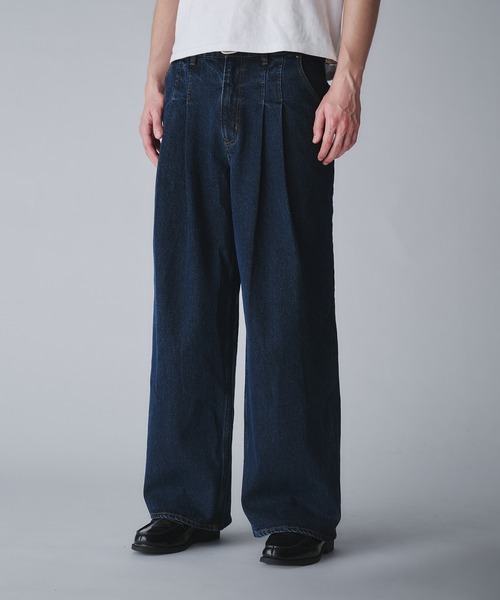 Regen Glanz ジーンズ 2tuck wide straight denim pants/ツータック