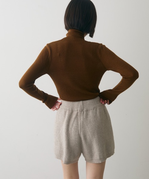 full/fill. パンツ rib knit short pants / リブニットショートパンツ