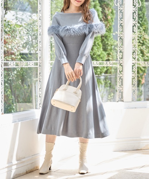 tocco closet（トッコ クローゼット） ワンピース ファー付きケープ