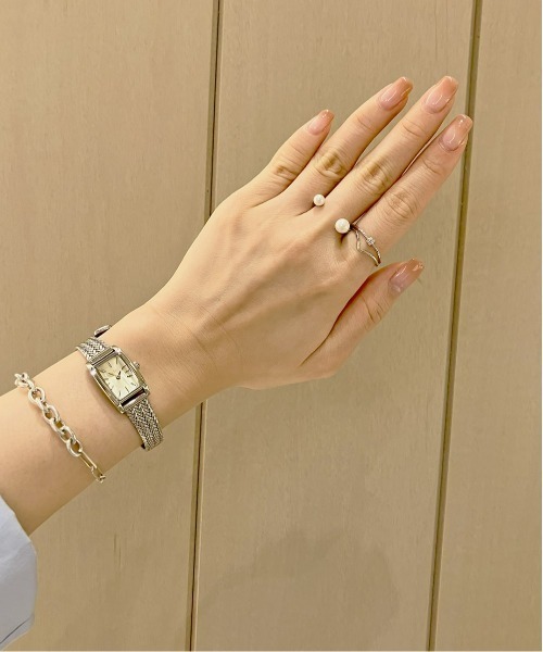 ete（エテ） 腕時計 ダイヤモンド レクタングルフェイス メッシュ